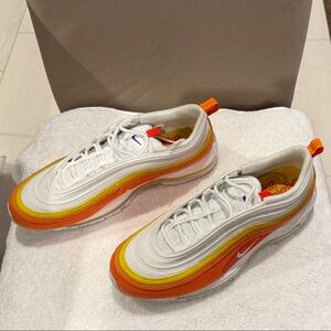 Nike Air Max 97 White Orange Yellow Athletic Shoes